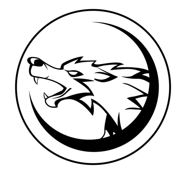 Illustration of wolf emblem — Stock Vector
