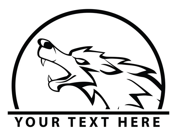 Ilustración del emblema del lobo — Archivo Imágenes Vectoriales