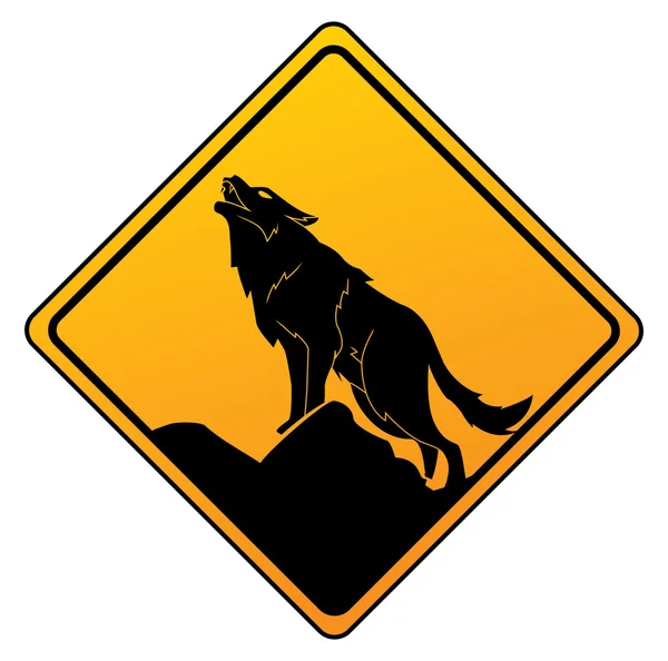 Ilustración de la advertencia de lobo — Archivo Imágenes Vectoriales