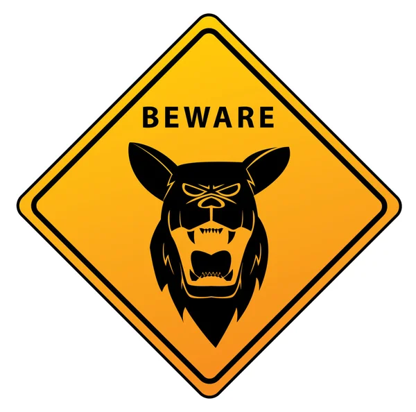 Illustration of Beware Sign Shepherd Dog — Stock Vector