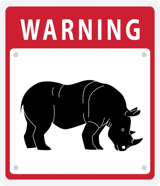 Illustration of Rhinoceros road sign — Stock Vector