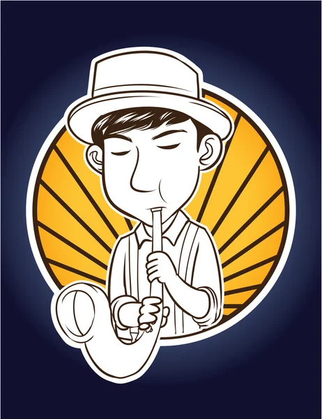 Ilustración de saxofonista — Archivo Imágenes Vectoriales