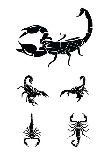 Векторная иллюстрация набора Скорпионов
