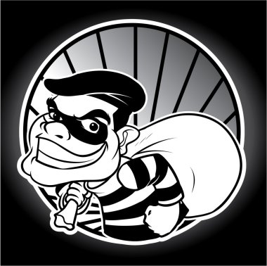 Illustration of thief clipart