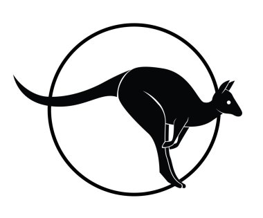Illustration of kangaroo silhouette clipart