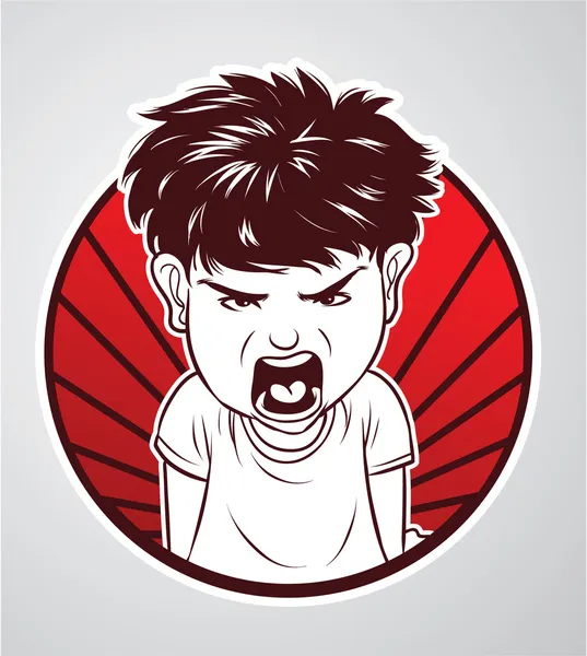 Kızgın çocuk — Stok Vektör