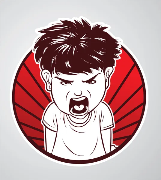 Angry boy — Stock Vector