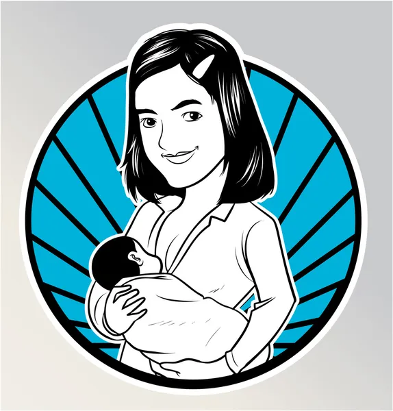 Breastfeeding baby — Stock Vector