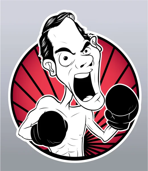 Ilustración de boxeador enojado — Vector de stock