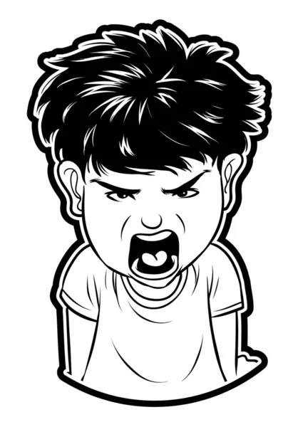 Illustration of Angry Boy — Stock Vector