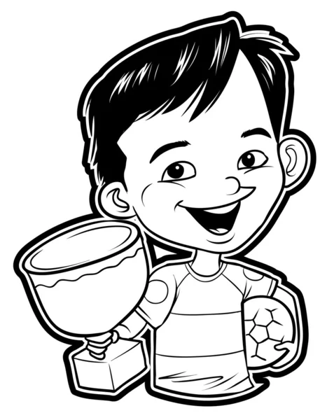 Illustration of boy champion — Stock Vector