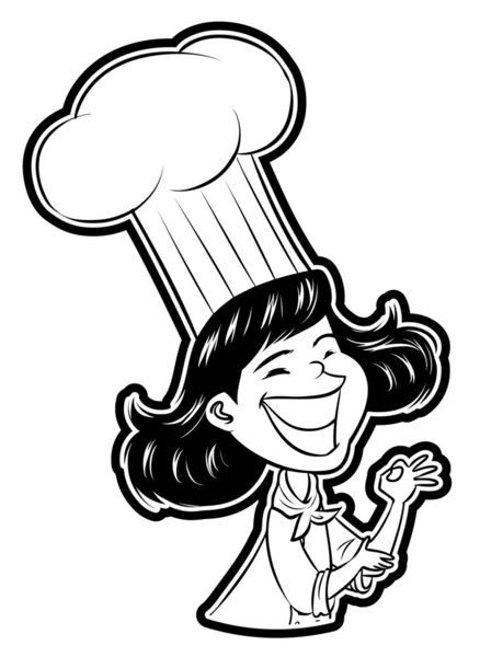 Illustration of Female Chef — Stock Vector