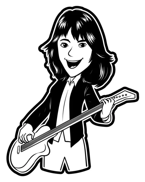 Ilustración de niña tocando la guitarra — Vector de stock