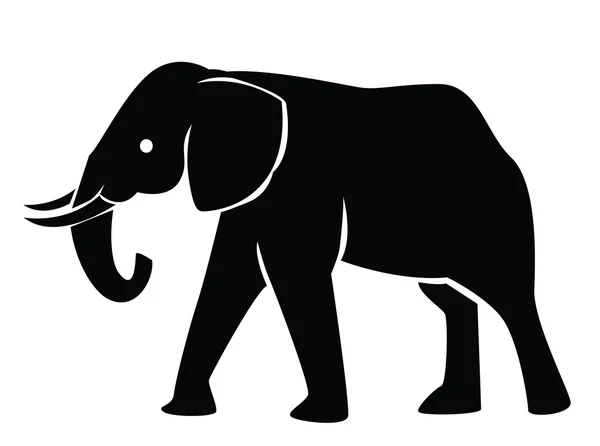 Ilustración de la silueta del elefante — Vector de stock