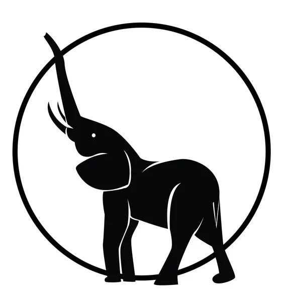 Illustrazione della silhouette dell'elefante — Vettoriale Stock