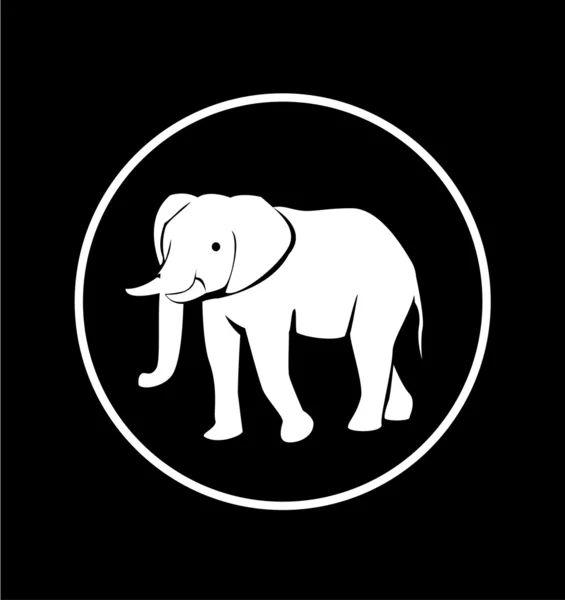 Ilustración de la silueta del elefante — Archivo Imágenes Vectoriales