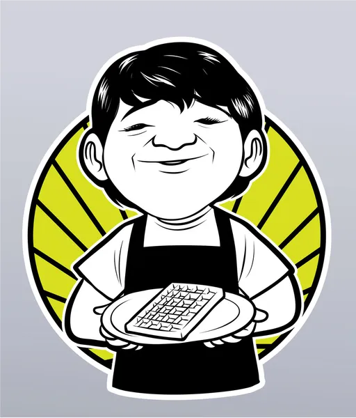 祖母华夫饼干的插图 — 图库矢量图片