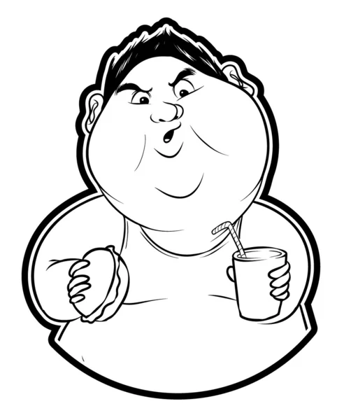 Ilustracja tłuszcz człowiek — Wektor stockowy