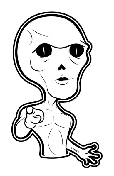 Svartvita clipart alien — Stock vektor