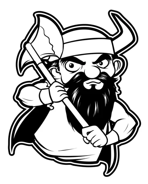 Clipart noir et blanc viking — Image vectorielle