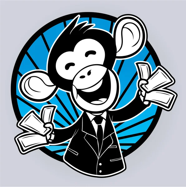 Małpi biznes — Wektor stockowy