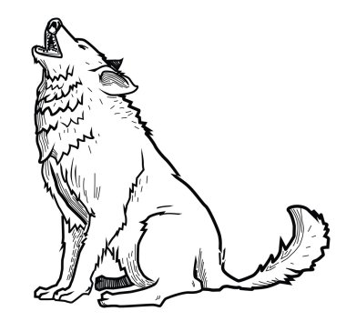 Illustration of wolf clipart