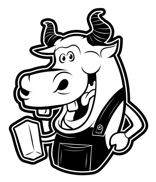 Ilustração da vaca e do leite — Vetor de Stock