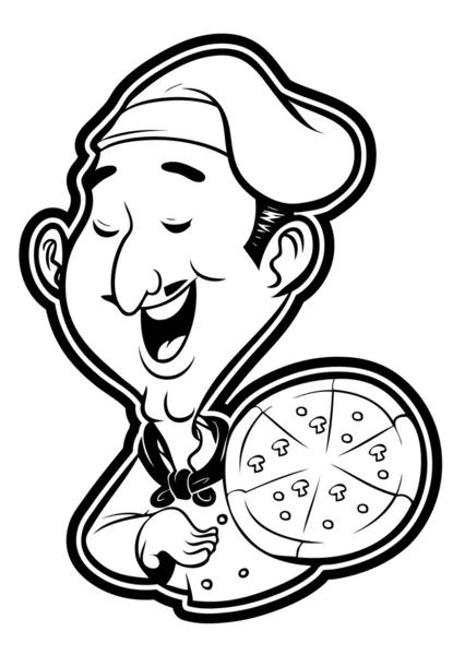 Illustration of pizza chef — Stock Vector