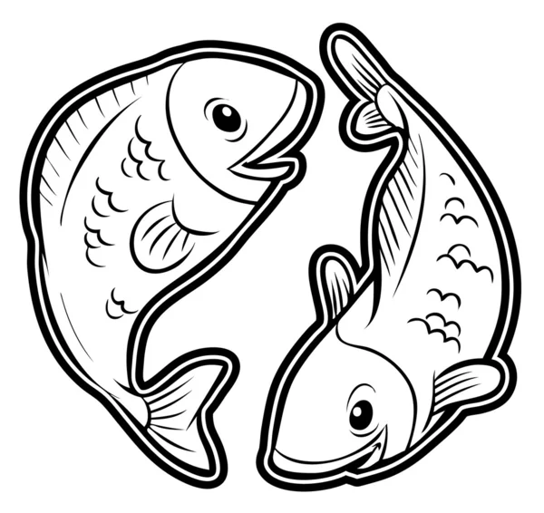 Ilustrasi dari pisces ikan - Stok Vektor