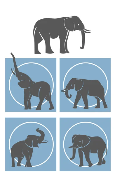 Elephant Symbol Set — Stock Vector