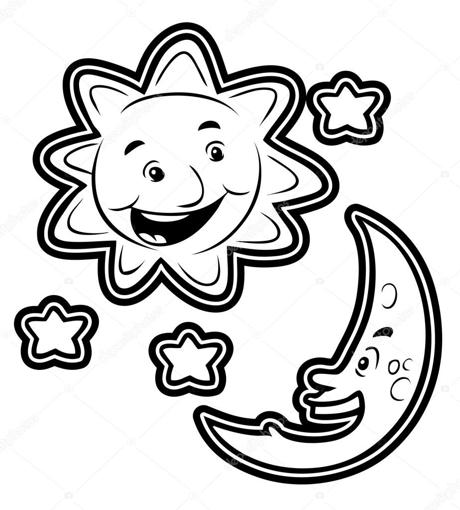 Illustration of sun and moon — Stock Vector © indomercy2012 #36143821