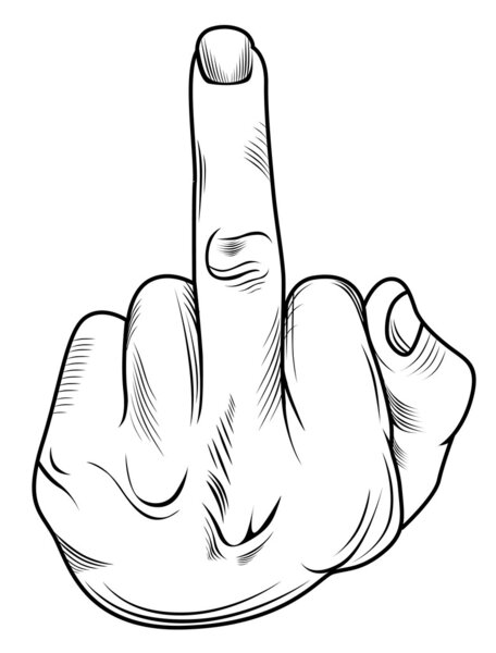 Illustration of middle finger