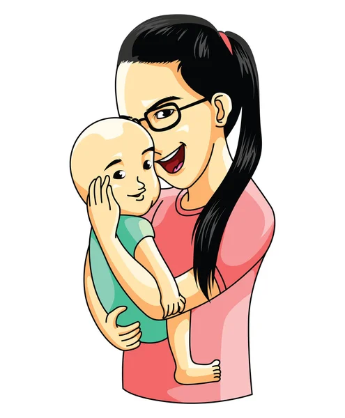 Bébé et mère — Image vectorielle