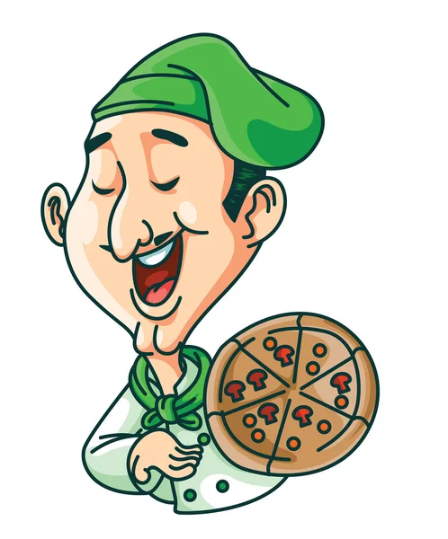 Illustration av pizza kock — Stock vektor
