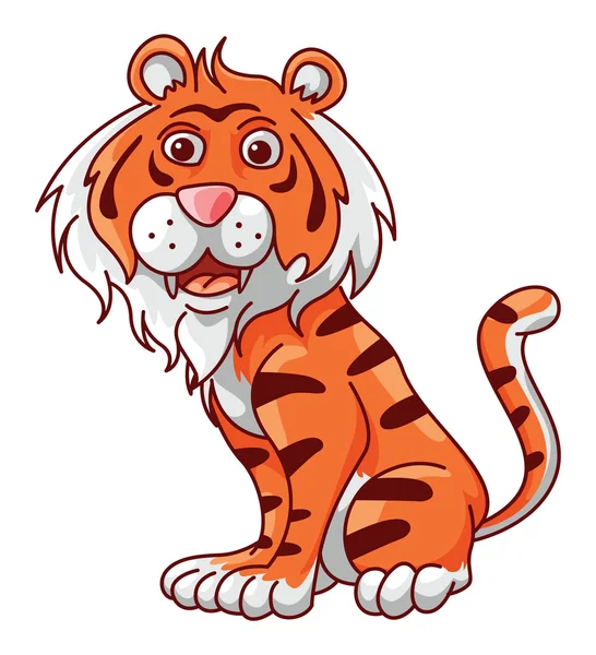 Tigre divertido de dibujos animados — Vector de stock