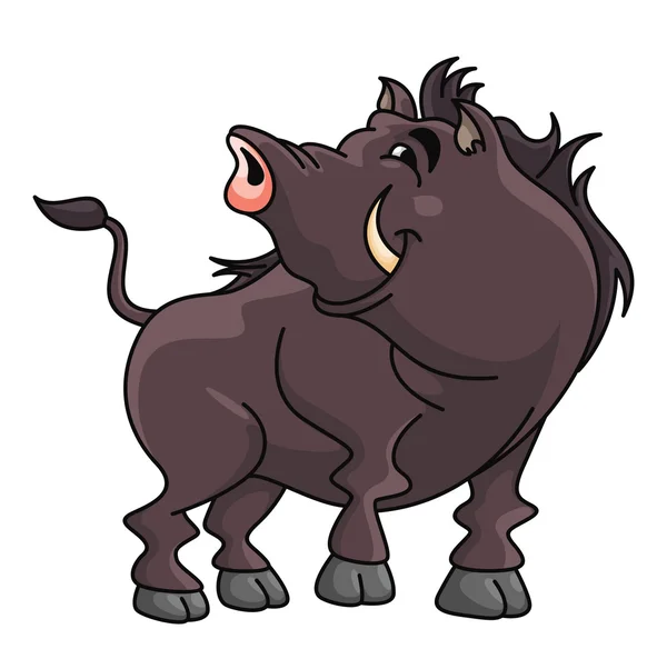 Wildboar grappige cartoon — Stockvector