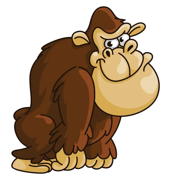 Gorille drôle de bande dessinée — Image vectorielle