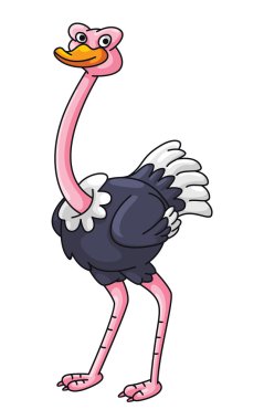 Devekuşu illüstrasyon karikatür