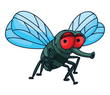 Fly Funny Cartoon Illustration clipart