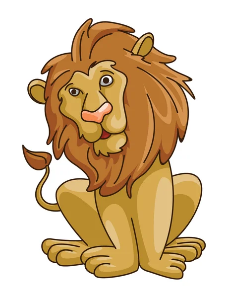 Lev vtipné kreslené ilustrace — Stockový vektor