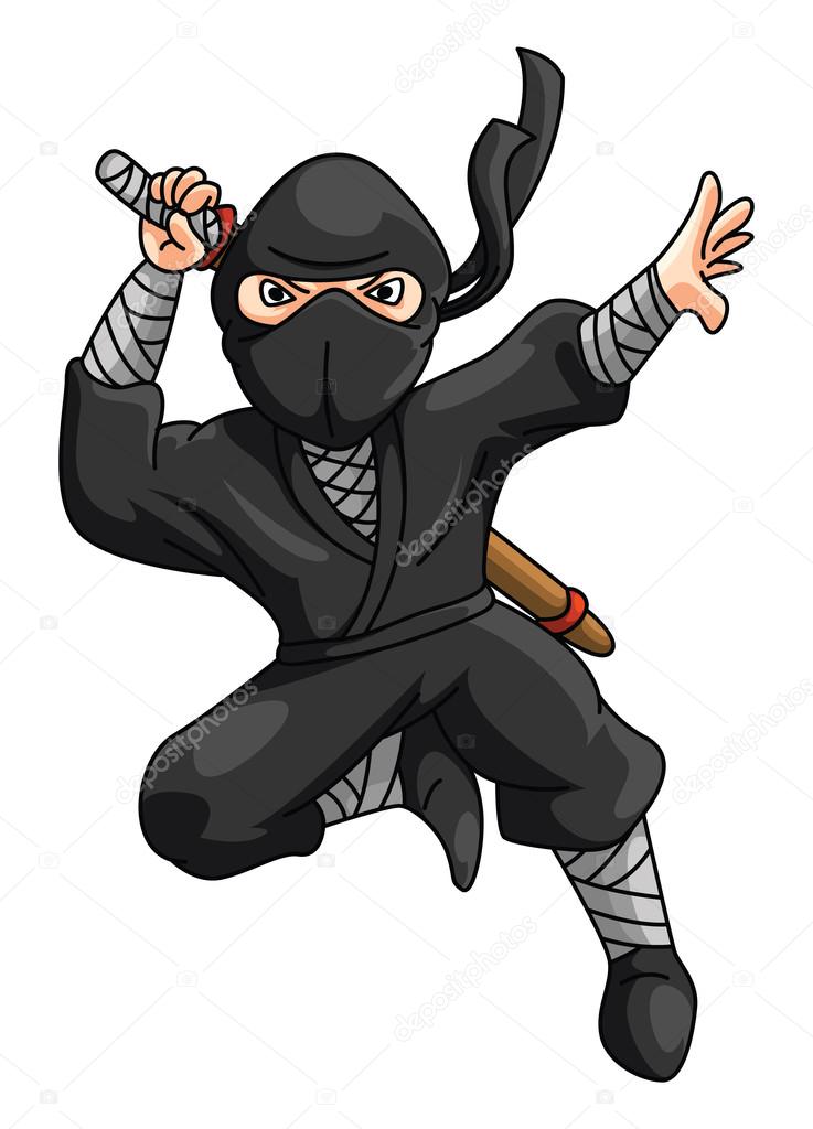 Ninja dos desenhos animados irritado imagem vetorial de cthoman© 134410832