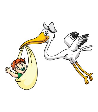 Yeni doğan bebek ile leylek