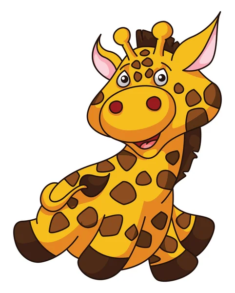 Giraffe Karikatur lustige Illustration — Stockvektor