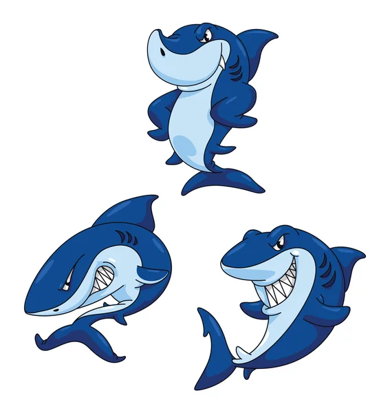 Tiburones azules — Vector de stock