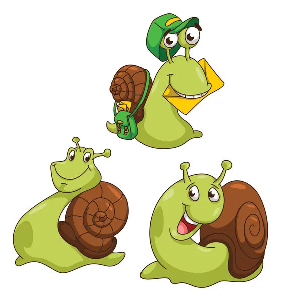 绿色的蜗牛 — 图库矢量图片