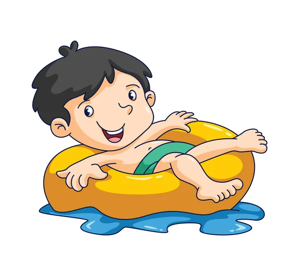 Nuoto per bambini — Vettoriale Stock