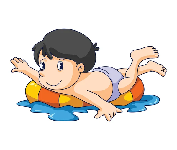 Kid swim — Stock Vector