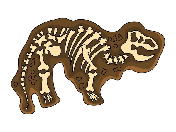 Fosil tiranossauro — Vetor de Stock