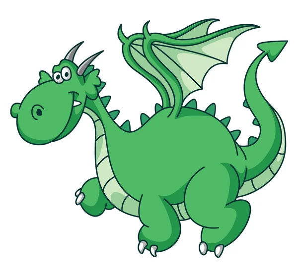 Zelený drak legrační — Stockový vektor