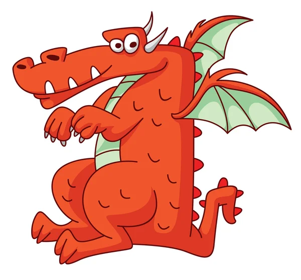 Красный дракон смешной — стоковый вектор